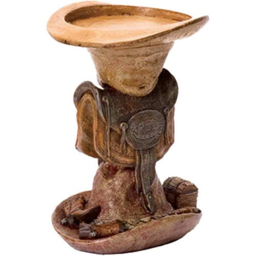 Cowboy Hat & Saddle Candle Holder
