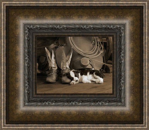 Cowboy Puppy Framed Wall Art