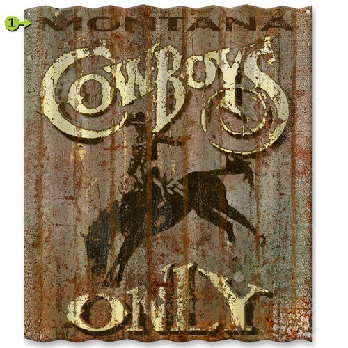 Cowboys Only Personalized Corrugated Metal Sign