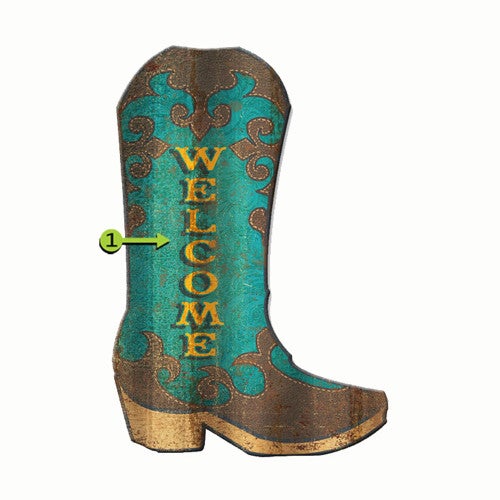 Cowgirl Boot Personalized Corrugated Cutout