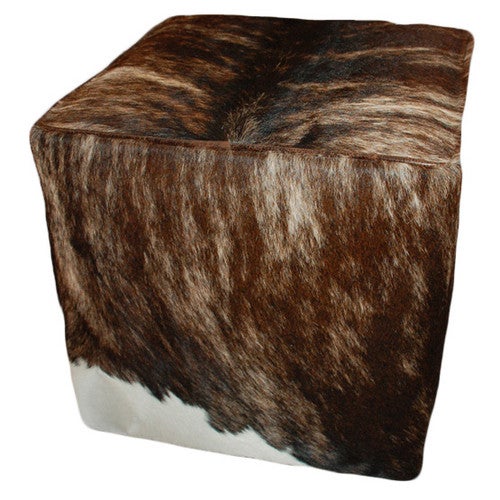 Mabel Cowhide Cube Ottoman