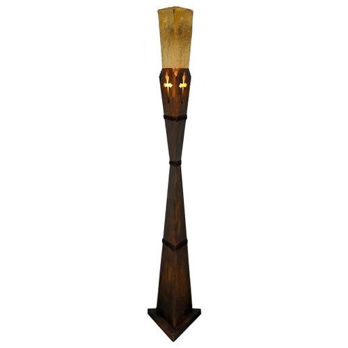 Cross Floor Accent Lamp with Crackled Amber Glass - Large