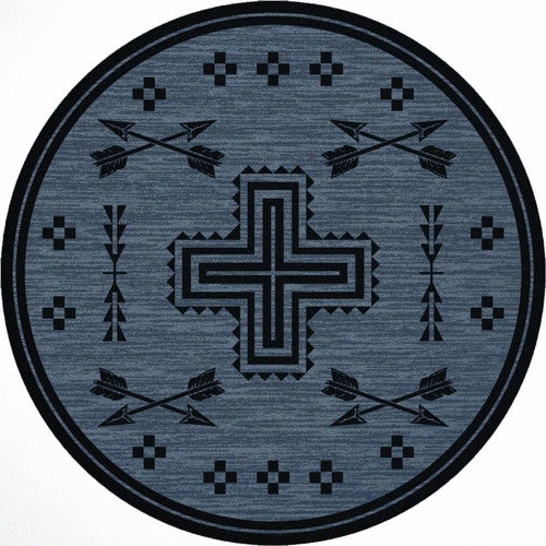 Crossed Arrows Flint Rug - 8 Ft. Round