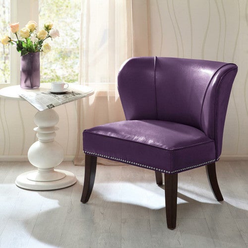 Dallas Faux Leather Accent Chair - Purple