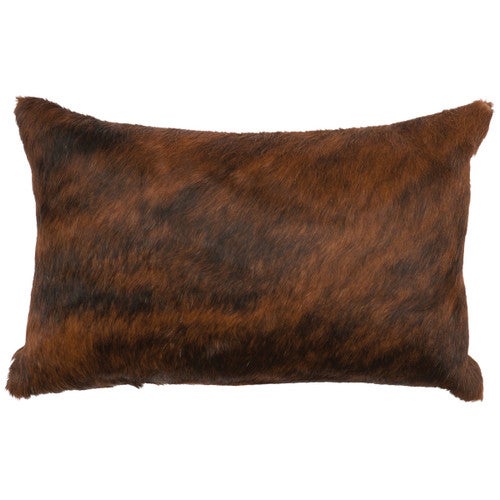 Dark Brindle Hair-on-Hide Rectangle Pillow