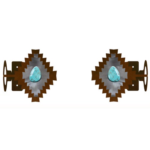 Desert Diamond with Turquoise Rod Brackets - Set of 2