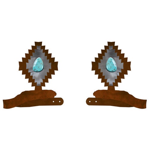 Desert Diamond with Turquoise Stone Tie Backs - Set of 2