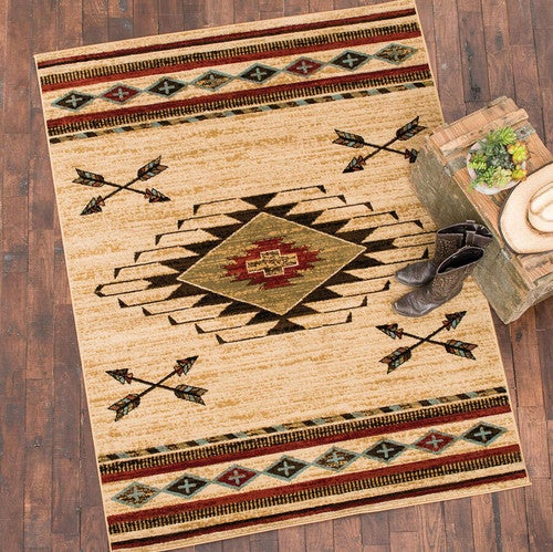 Diamond Arrow Beige Rug - 5 x 8