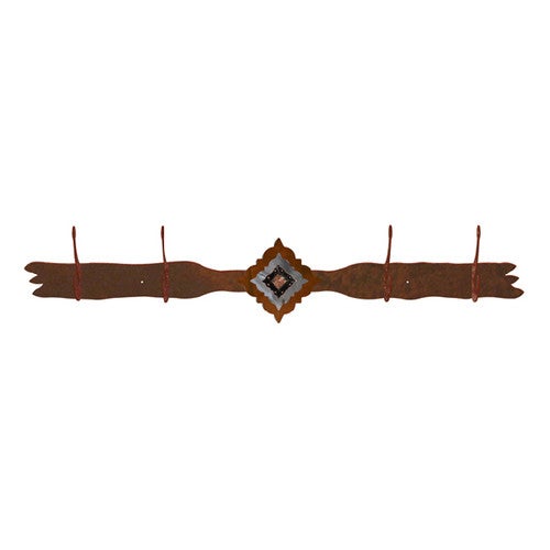 Diamond Copper Berry Concho 4 Hook Coat Rack