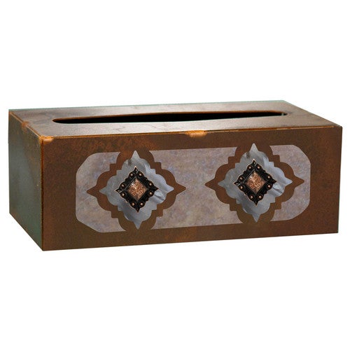 Diamond Copper Concho Rectangle Tissue Box Cover