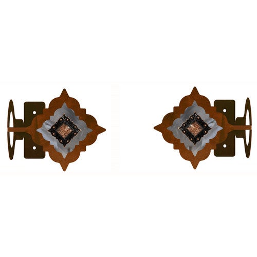 Diamond Copper Concho Rod Brackets - Set of 2