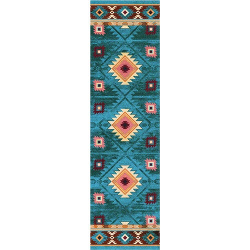 Diamond Creek Turquoise Rug - 2 x 8