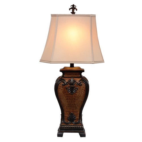 Western Faux Crocodile Table Lamp