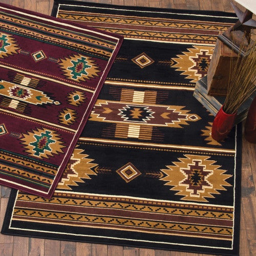 Eye of the Storm Black Rug - 5 x 7
