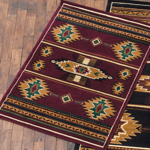 Eye of the Storm Burgundy Rug - 2 x 8