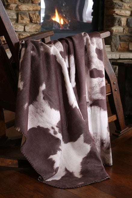Faux Cowhide Throw