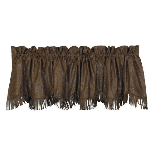 Faux Tooled Leather Valance