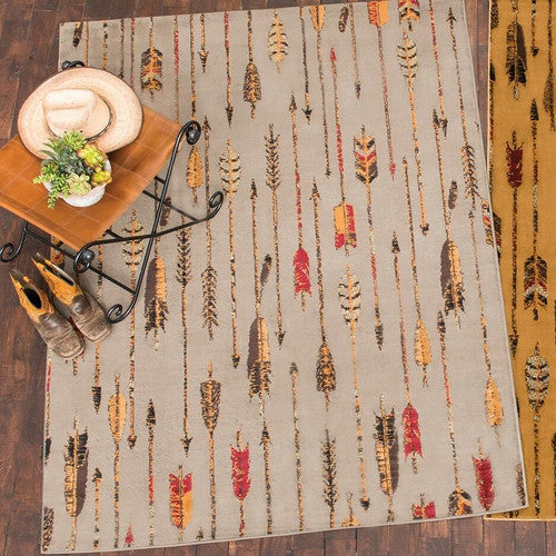 Feathered Arrows Gray Rug - 2 x 3