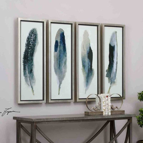 Four Feathers Wall Art - Set of 4