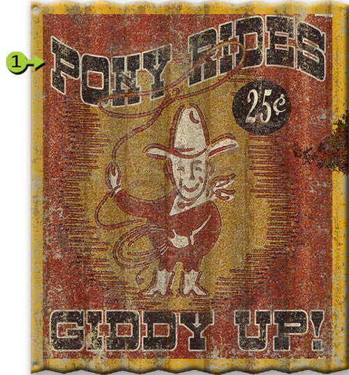 Giddy Up Personalized Corrugated Metal Sign