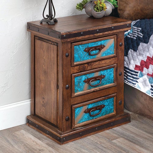 Turquoise Patina Nightstand