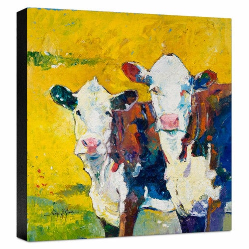 Hayfield Cows Gallery Wrapped Canvas