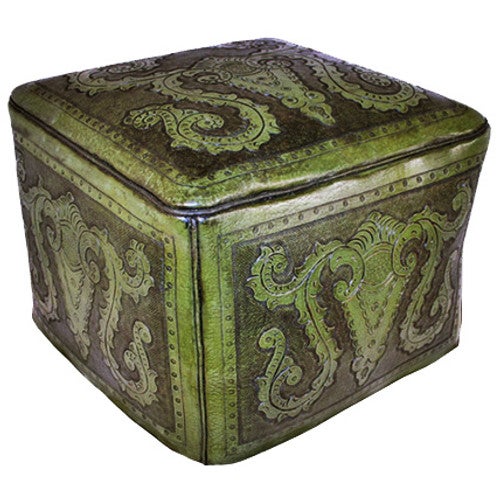 Green Colonial Large Ottoman