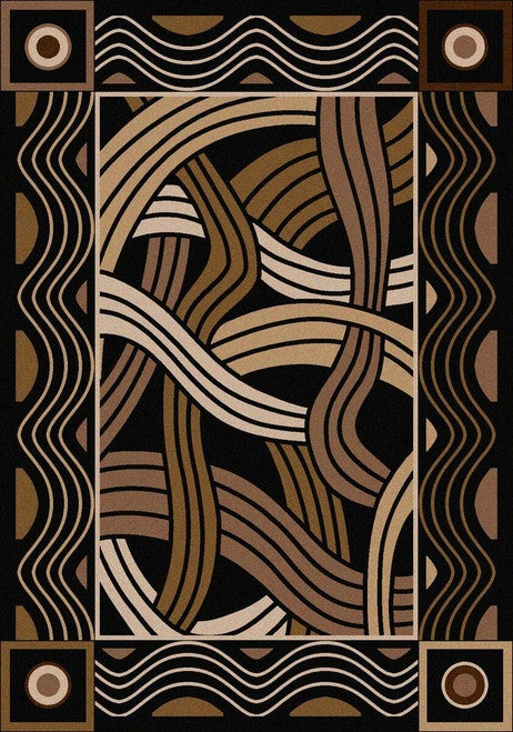 Hand Coiled Black Rug - 5 x 8
