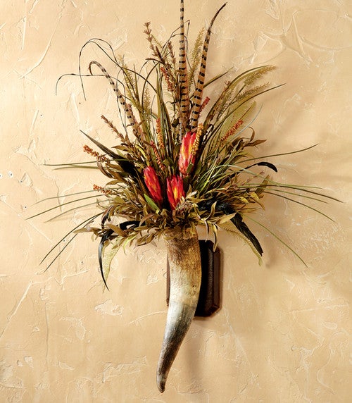 Horn Floral Wall Piece