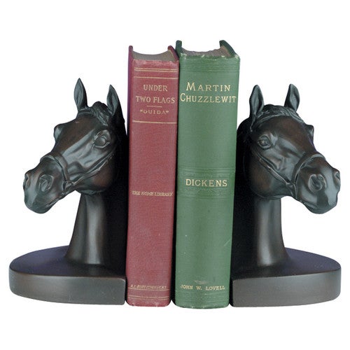 Book Ends- Vintage Bronze Lone Horse Book Ends- Vintage Bronze Lone Horse