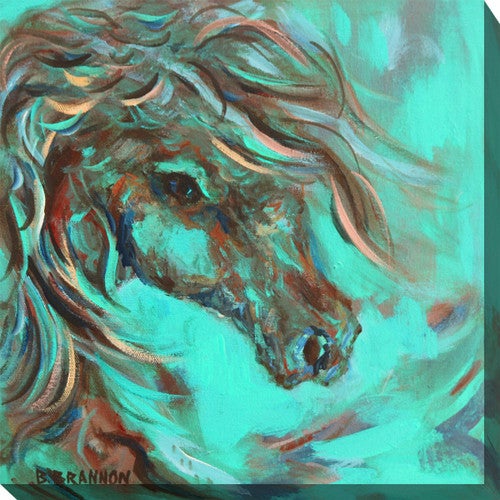 Horse in Turquoise II Canvas Art
