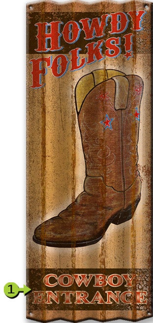 Howdy Folks Personalized Corrugated Metal Sign