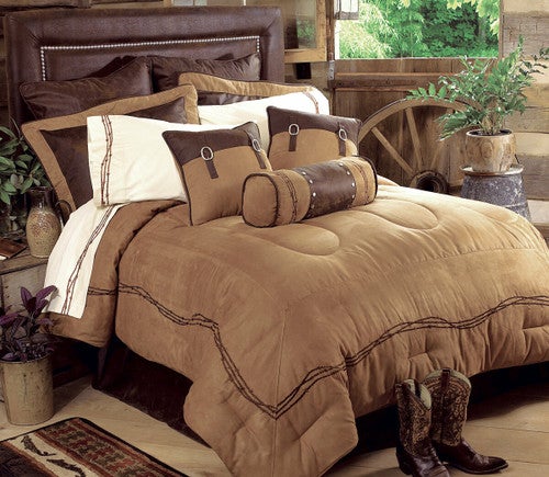 Embroidered Barbwire Bed Set - Full