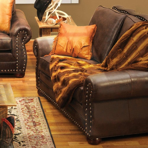 Jerome Davis Loveseat in Timber Leather