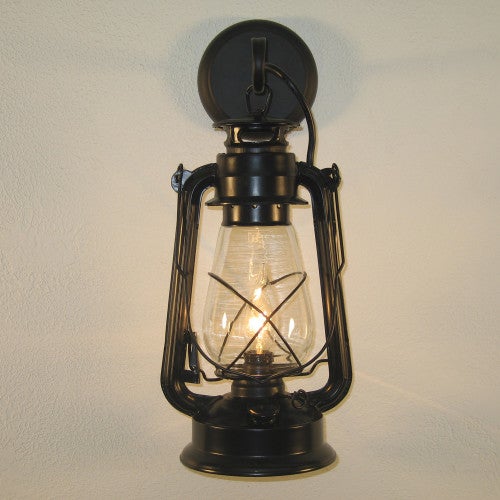Large Black Lantern Wall Sconce