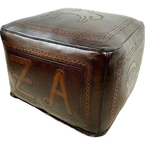 Large Square Ottoman - Bronco & Antique Brown