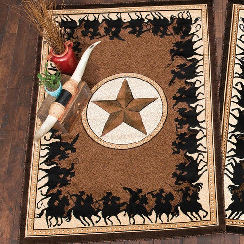 Lone Star Riders Chocolate Rug - 5 x 7