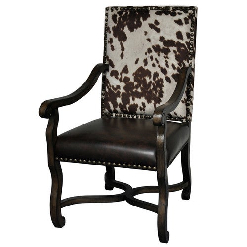 Mesquite Ranch Leather and Faux Cowhide Arm Chair