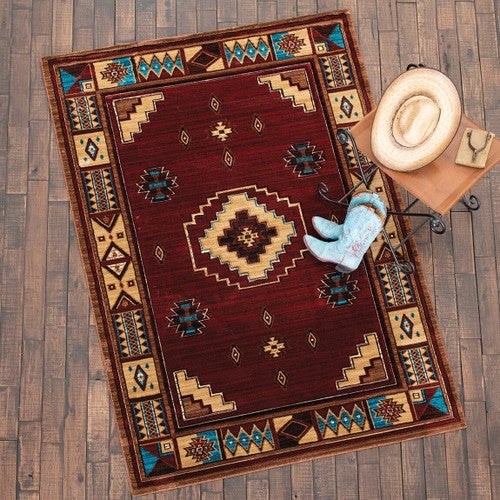 Native Vibes Southwest Burgundy Rug - 2 x 7