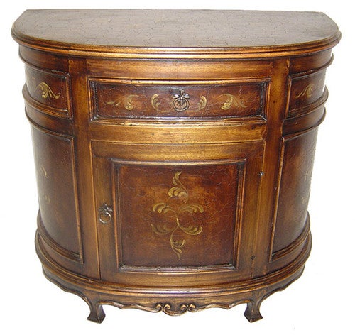 Crackled Paint Half Moon Buffet