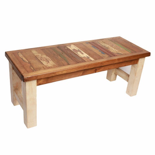 Old Wood Antique White Bench