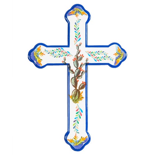 Painted Cactus Wall Cross