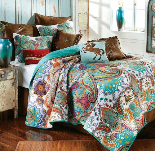Paisley Brilliance Quilt Bed Set - King
