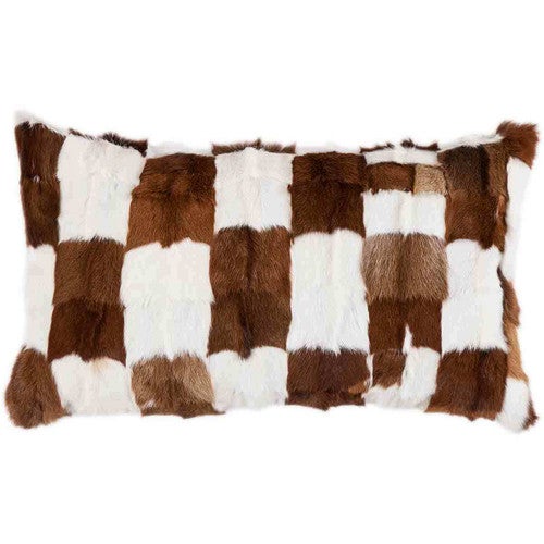 Patched Fur Pillow