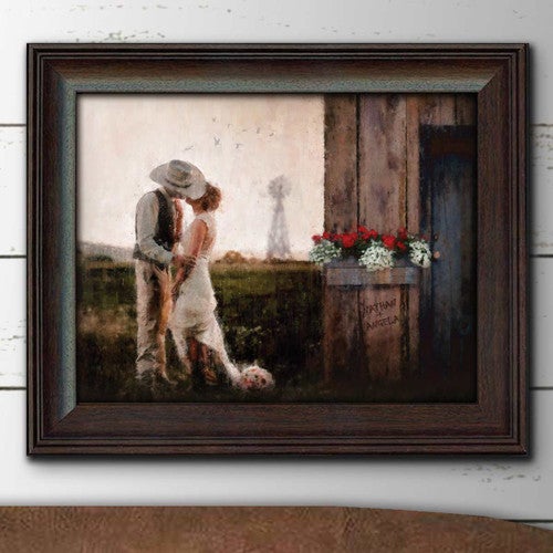 Prairie Romance Framed Print Behind Glass