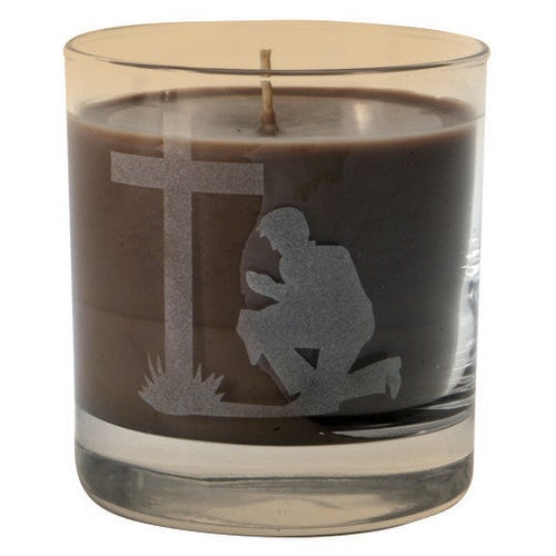 Praying Cowboy Etched Tumbler Candle