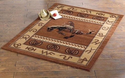 Bucking Bronco Rug - 5 x 7