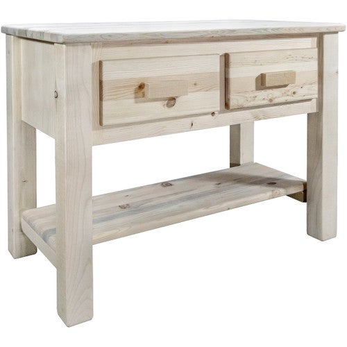 Ranchman's Console Table with 2 Drawers & Clear Lacquer Finish