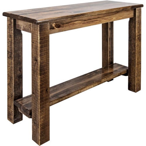 Ranchman's Console Table with Shelf, Stain & Clear Lacquer Finish