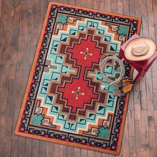 Reservations Turquoise Rug - 8 x 11